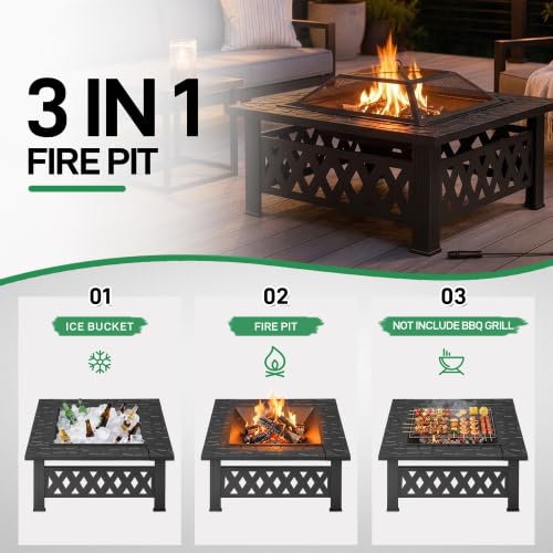 32 Inch Wood Burning Fire Pit B875