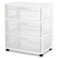 Plastic Storage Drawer Cart with 3 Clear Drawers W197