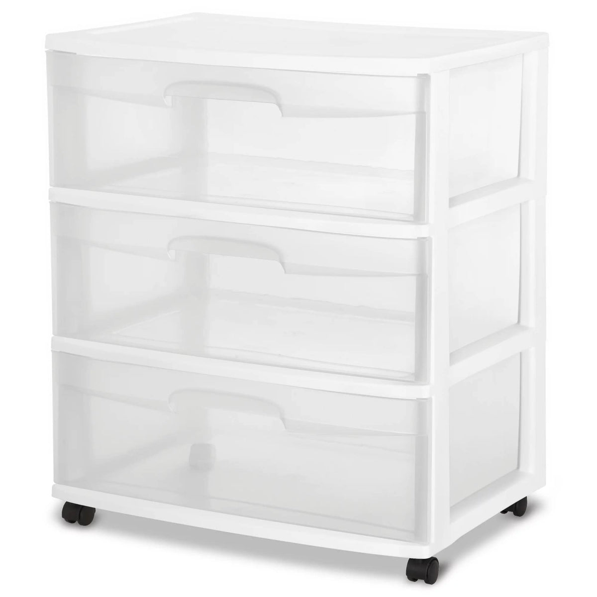 Plastic Storage Drawer Cart with 3 Clear Drawers W197
