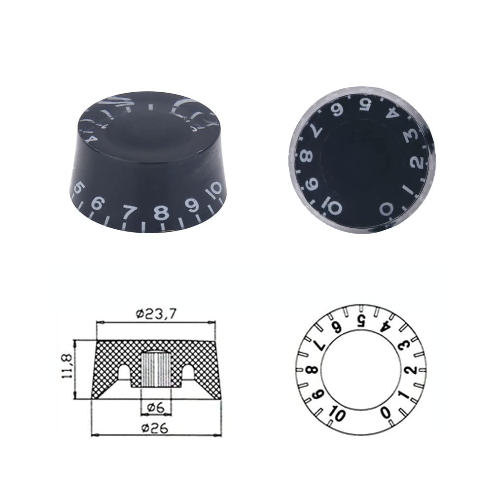 Black Electric Guitar Knobs H775