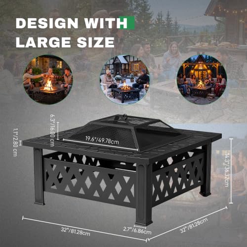 32 Inch Wood Burning Fire Pit B875
