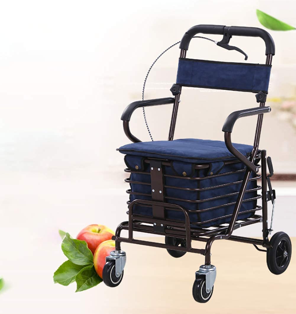 4 Wheel Folding Rollator Walker with Seat and Basket P79230