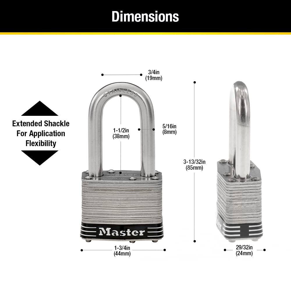 Stainless Steel Keyed-Alike Padlock 4 Pack H320891