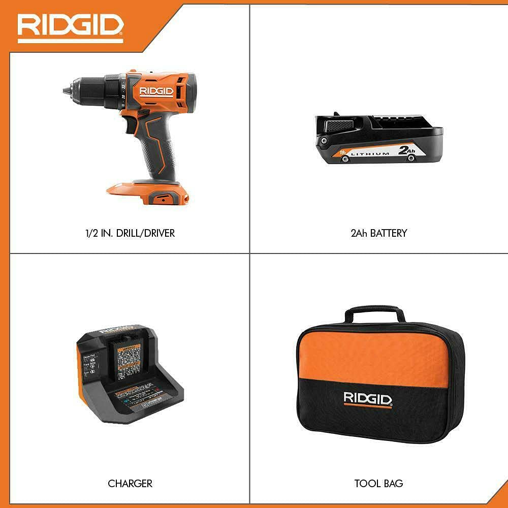 18V Cordless 1/2 in. Drill/Driver Kit with Battery and Charger I424