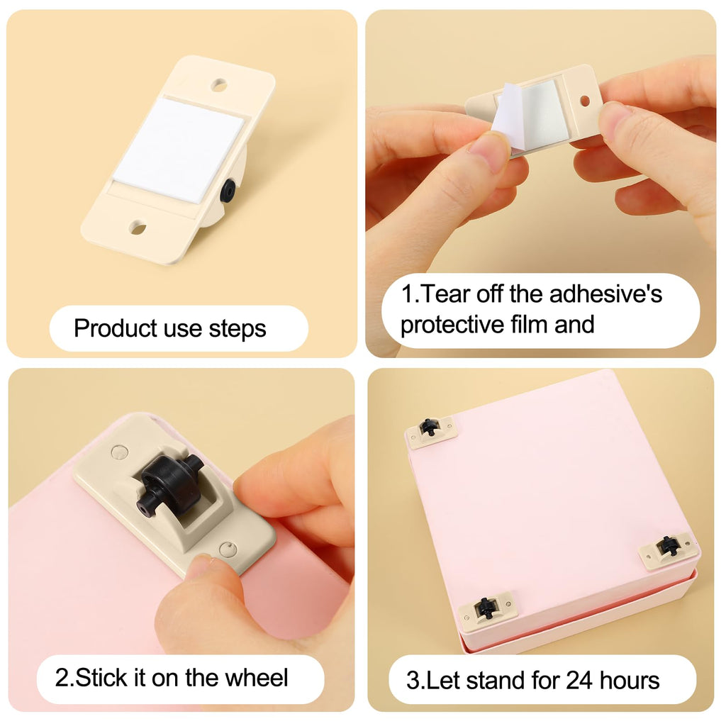 24 Pack Self Adhesive Mini Casters O8185