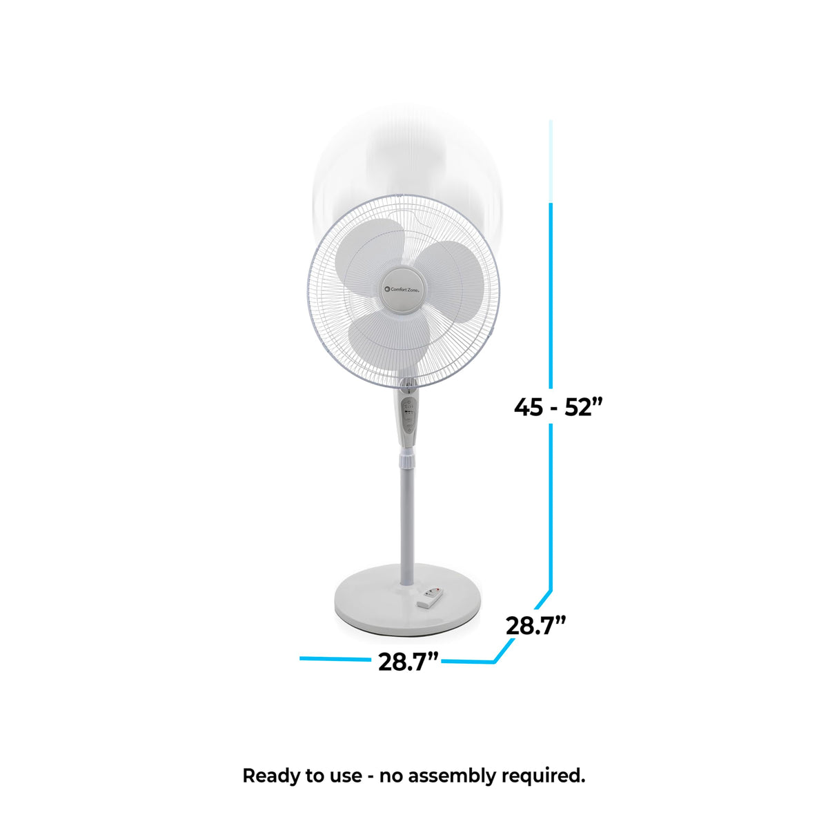 18-Inch Oscillating Pedestal Fan with Remote Control V752