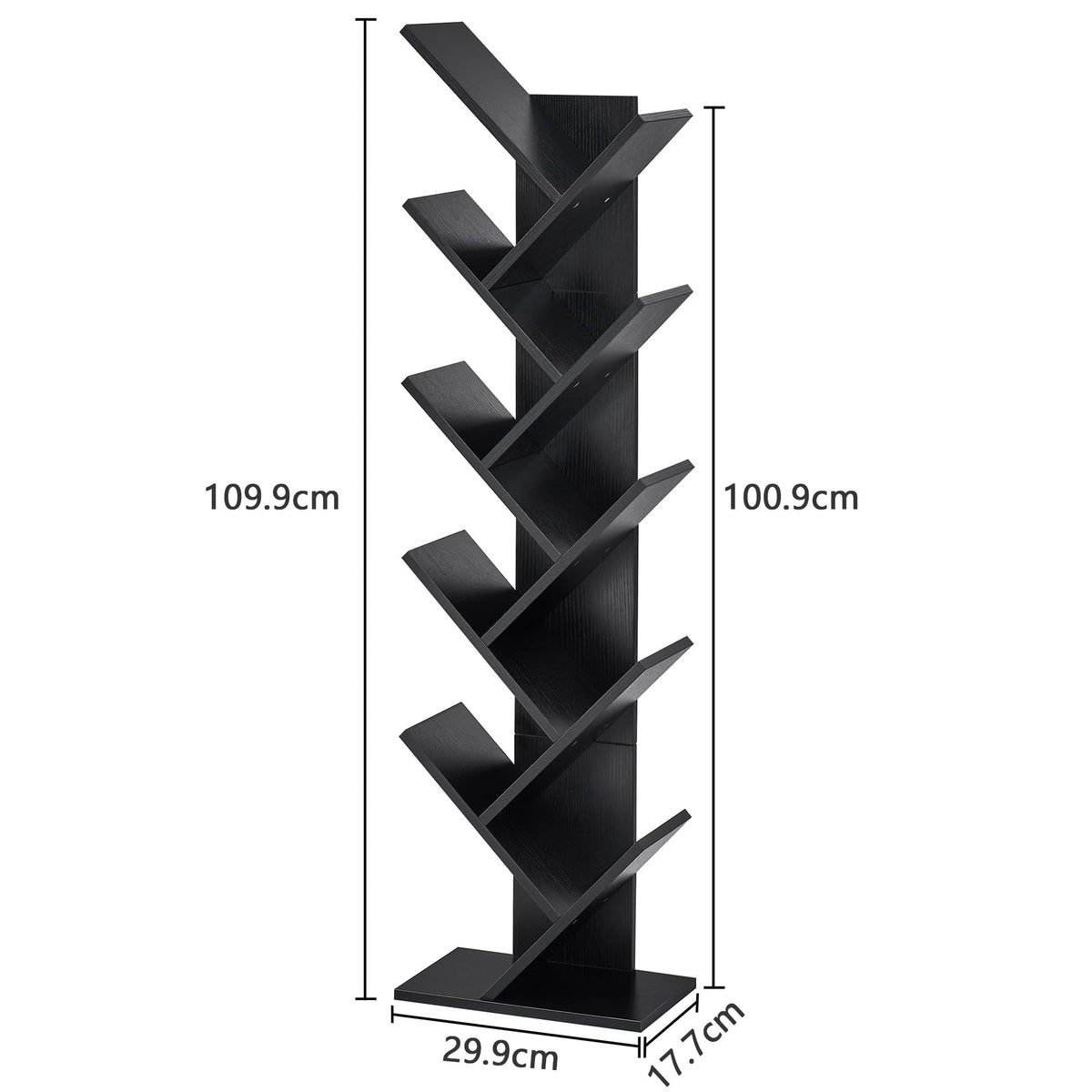 10 Tier Black Tree Bookshelf Y5736