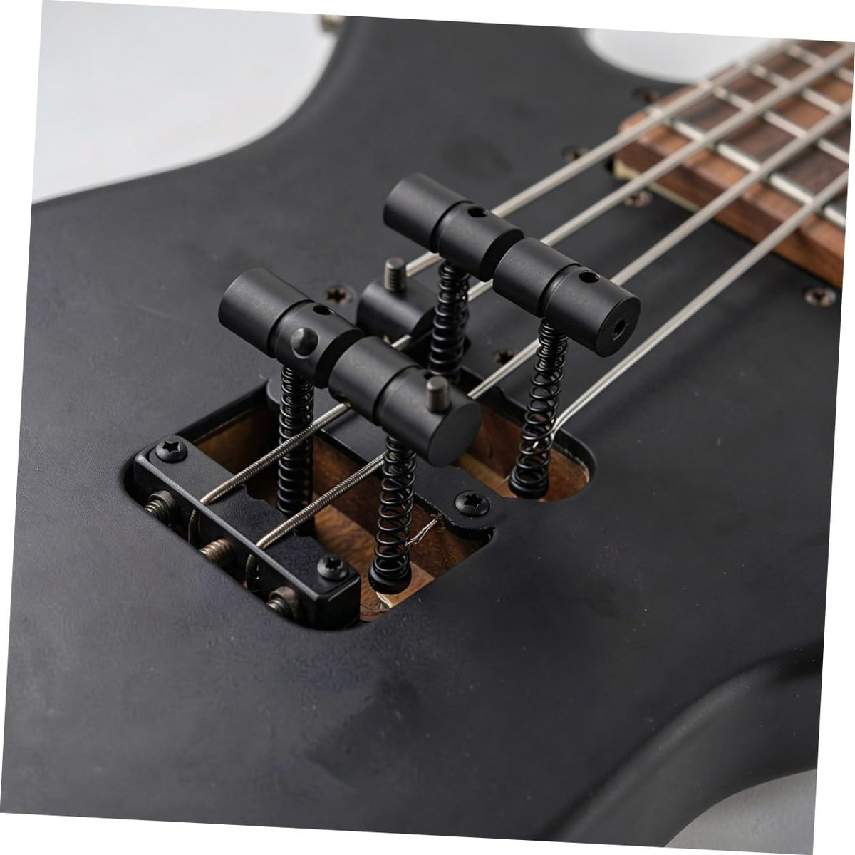 Metal Bass Guitar Bridge Saddles, 4-string, 2 Sets Black K806