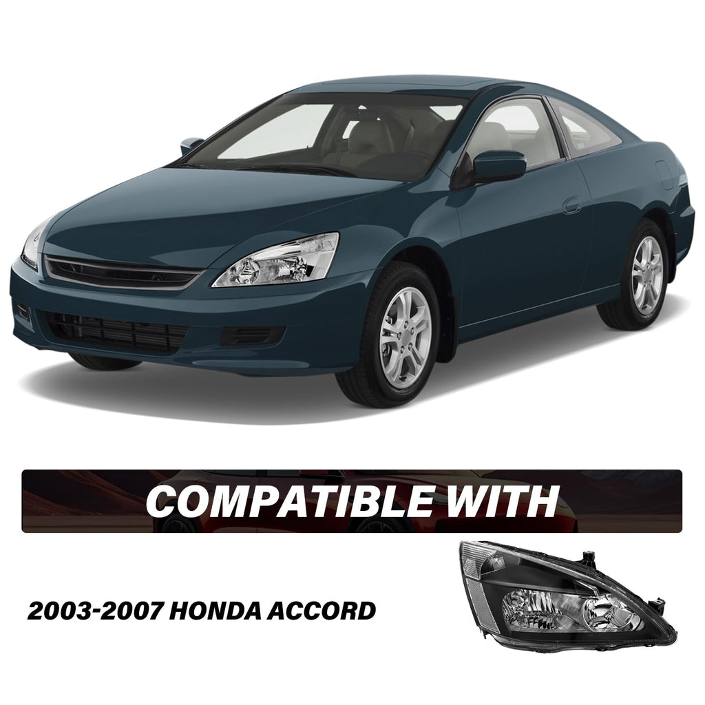 Black Headlight Assembly Set Driver & Passenger Side U7545