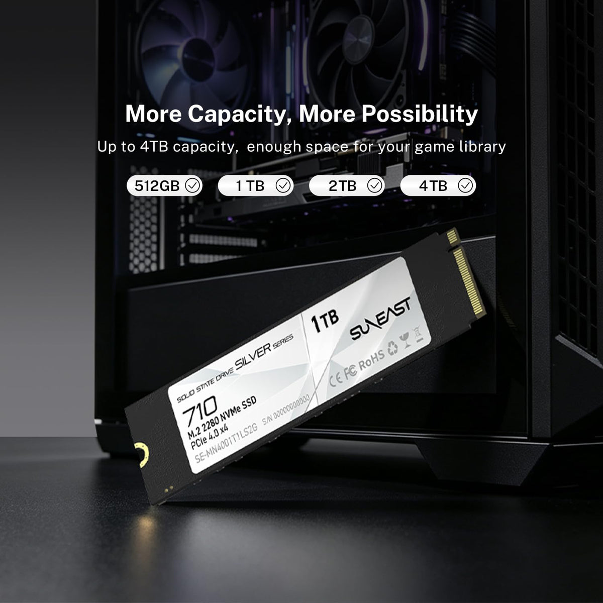 1TB M.2 2280 PCIe4.0 NVMe Internal SSD X68469