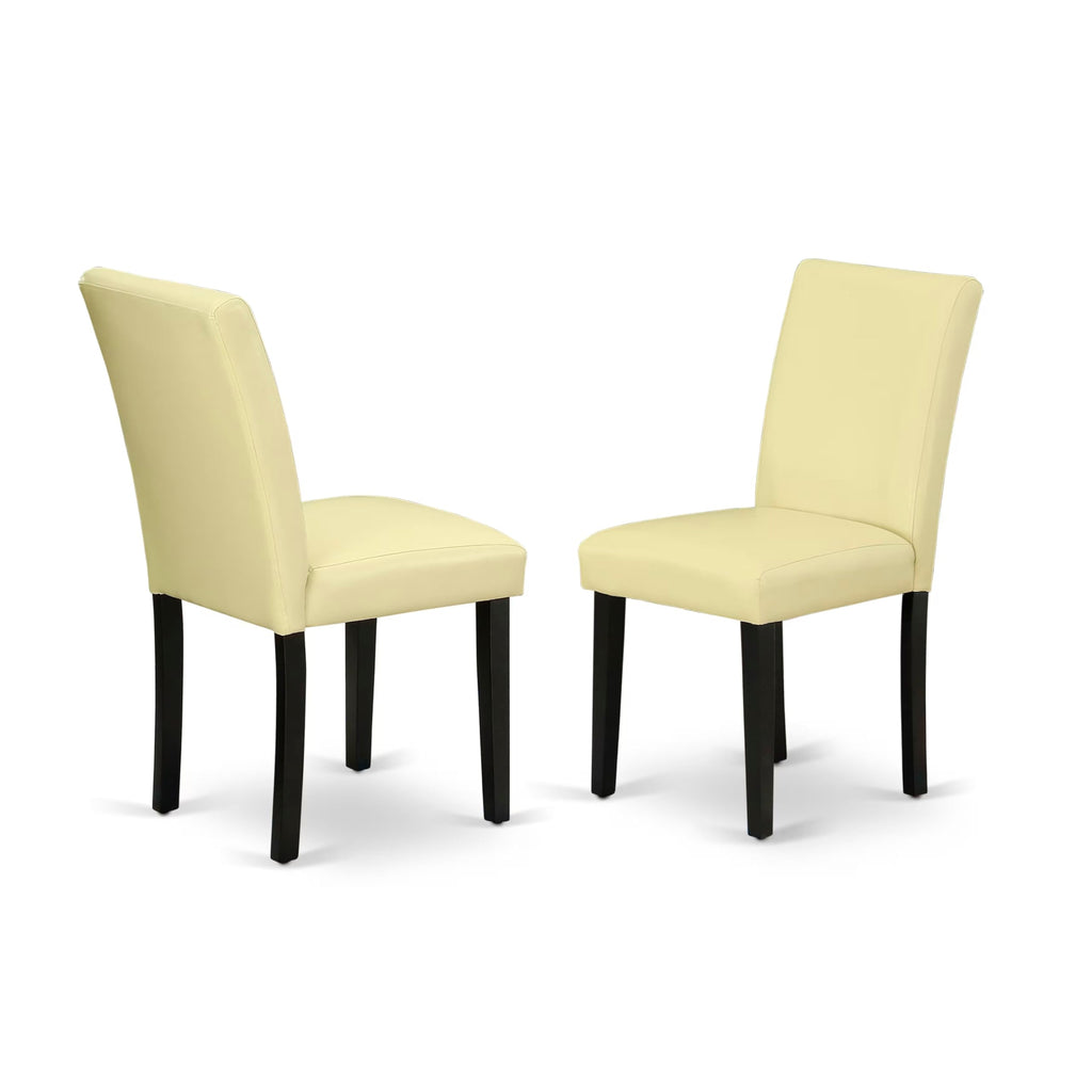 5 Piece Black Dining Table Set with 4 Faux Leather Chairs F58605