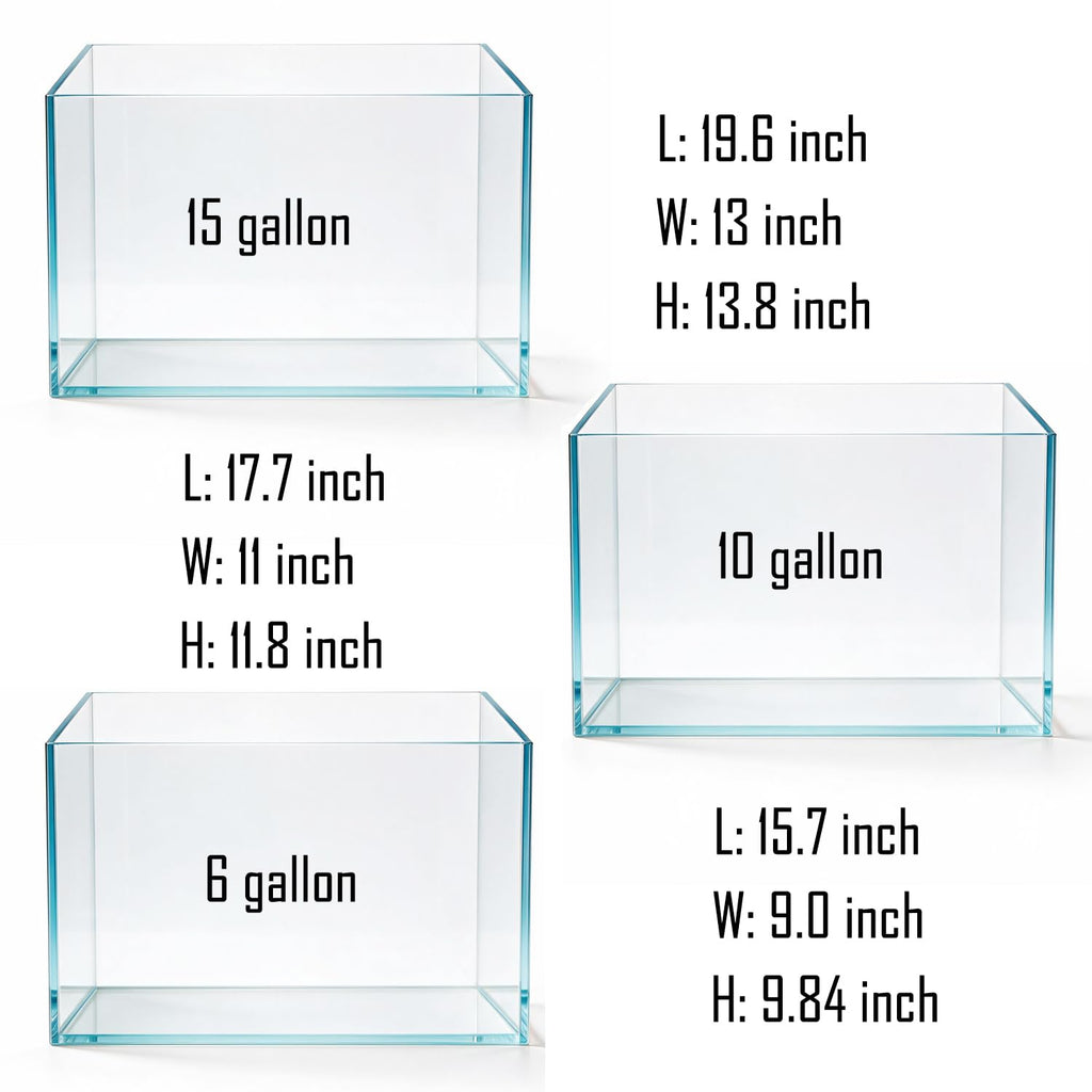 15 Gallon Ultra-Clear Rimless Glass Aquarium Fish Tank L5368
