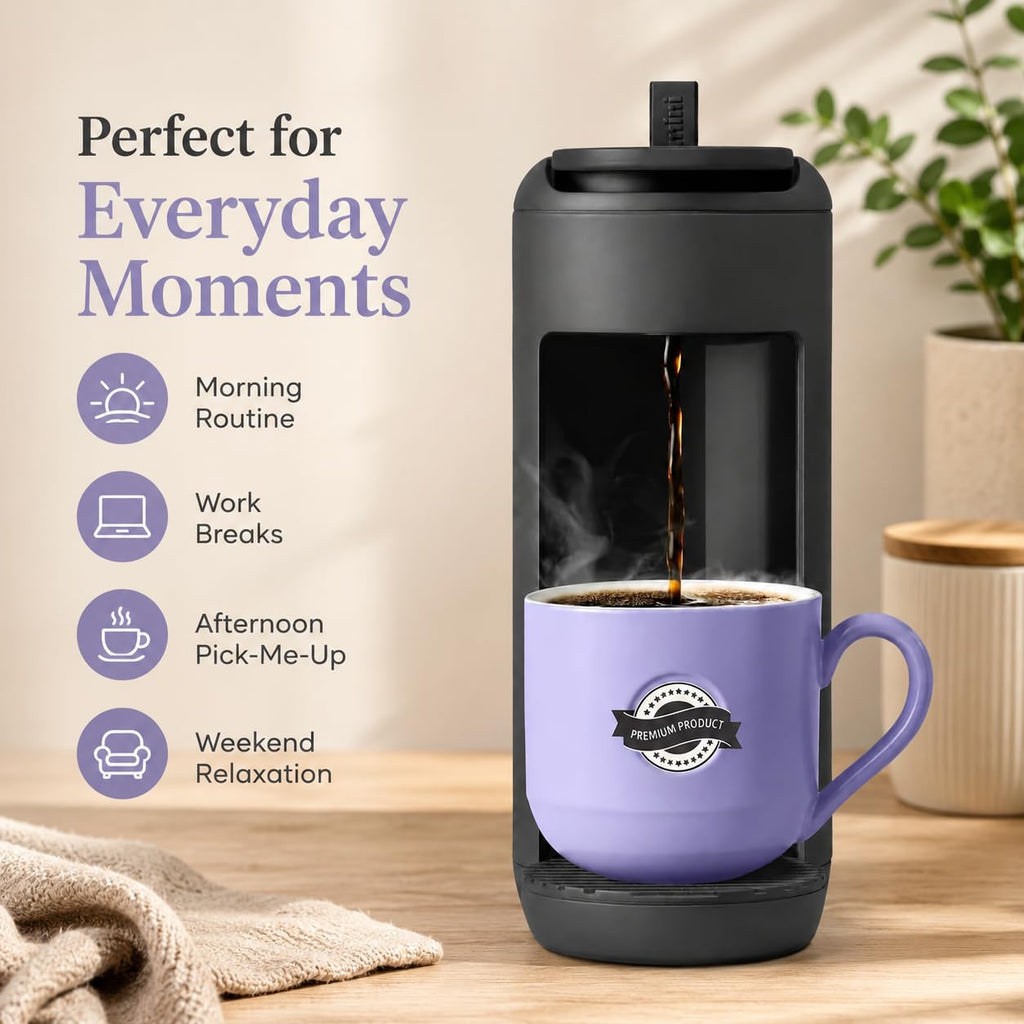 Single Serve K Cup Coffee Maker 12 oz Matte Black F3884