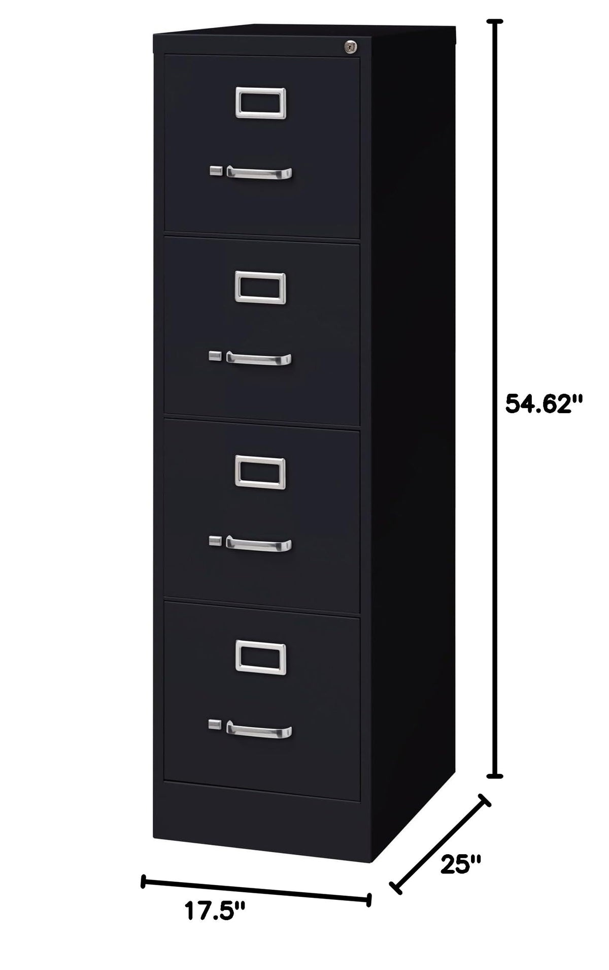 4 Drawer Vertical File Black X1281