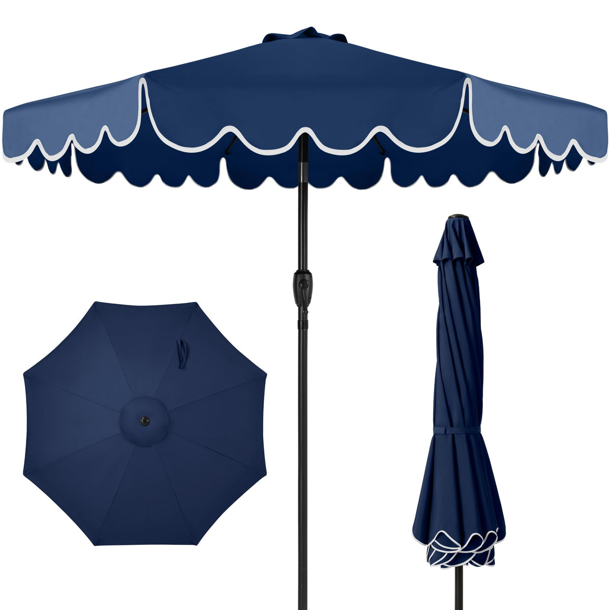 9ft Navy Patio Market Umbrella with Crank & Tilt V169082