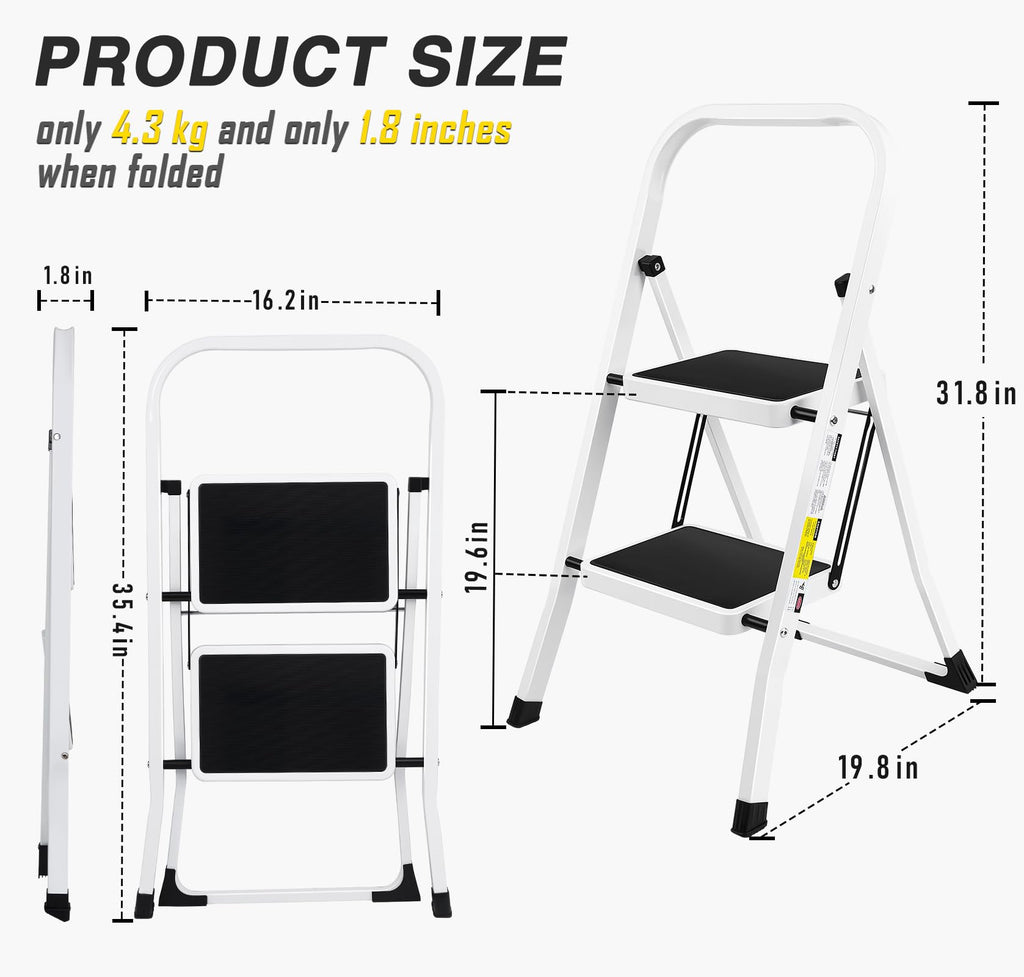 2 Step Folding Stool with Anti-Slip Pedal C811