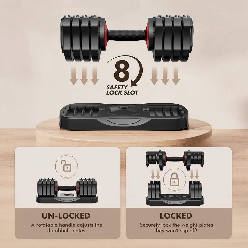 25 lb Adjustable Dumbbell Set W763493