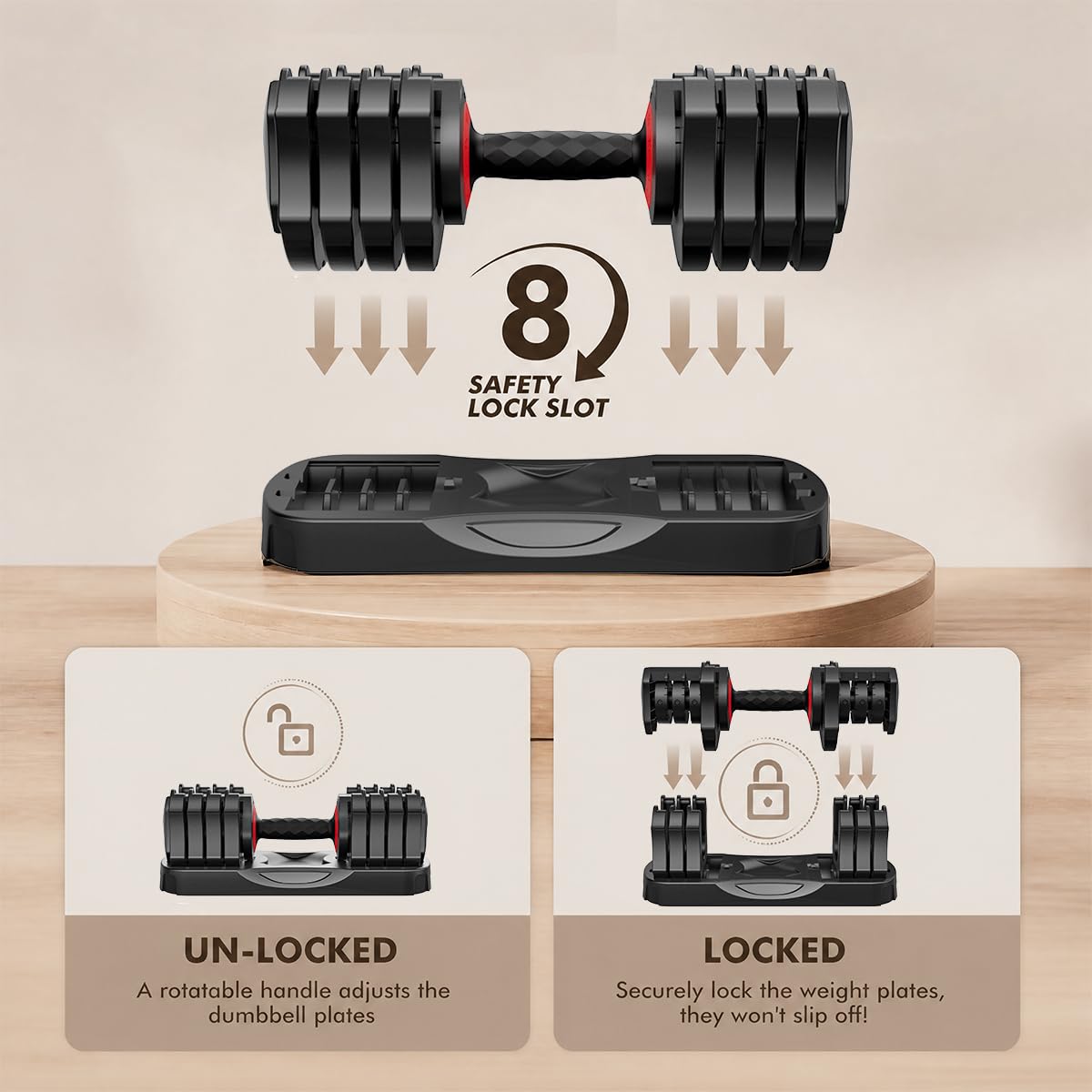 25 lb Adjustable Dumbbell Set W763493
