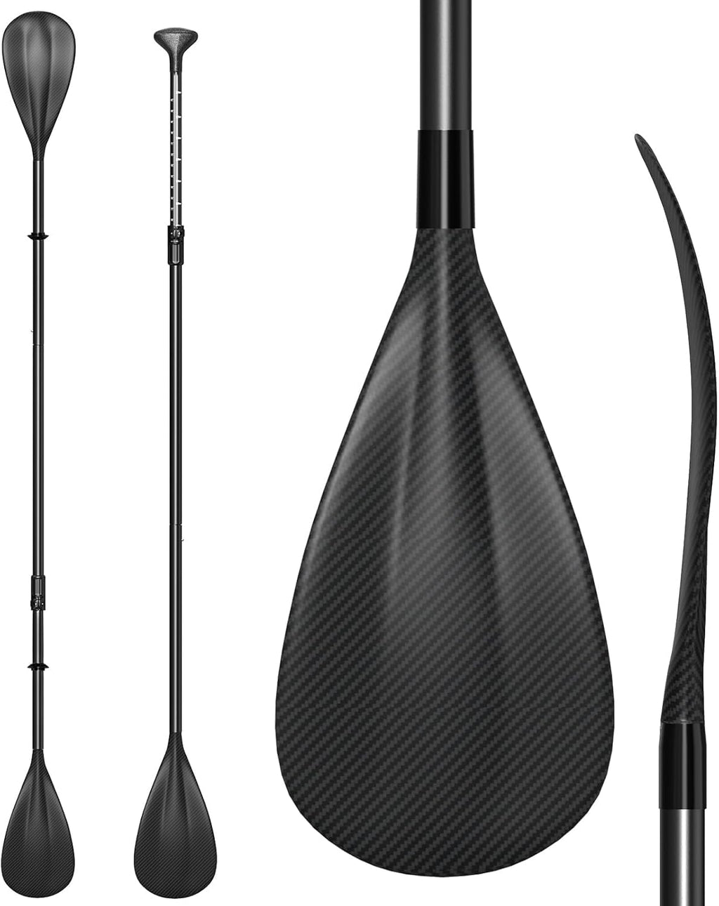 4 Piece Carbon Aluminium Adjustable SUP Paddle 67"-83" A5279
