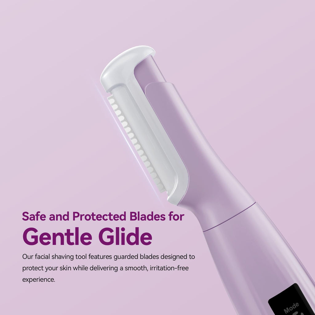 Purple Rechargeable Facial Razor with 8 Blades P706915