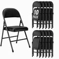 Black Folding Chairs with Padded Cushion, 10 Pack O4514