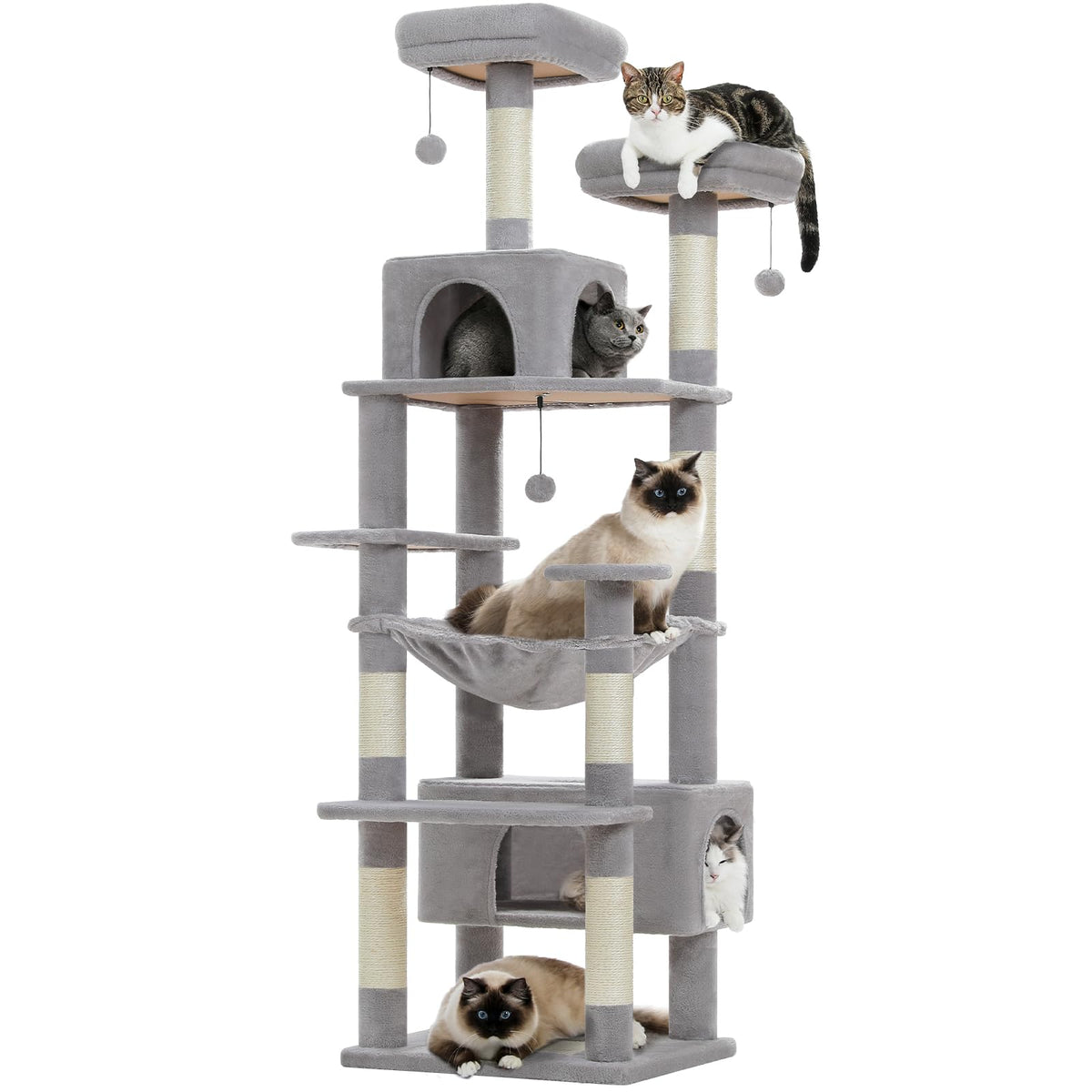 72" Cat Tree with Hammock & Condos O2875
