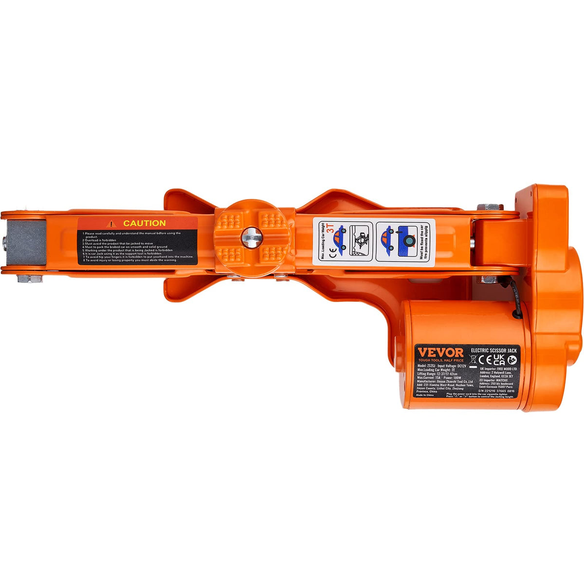 12V Electric Scissor Car Jack 3 Tons with Impact Wrench U732