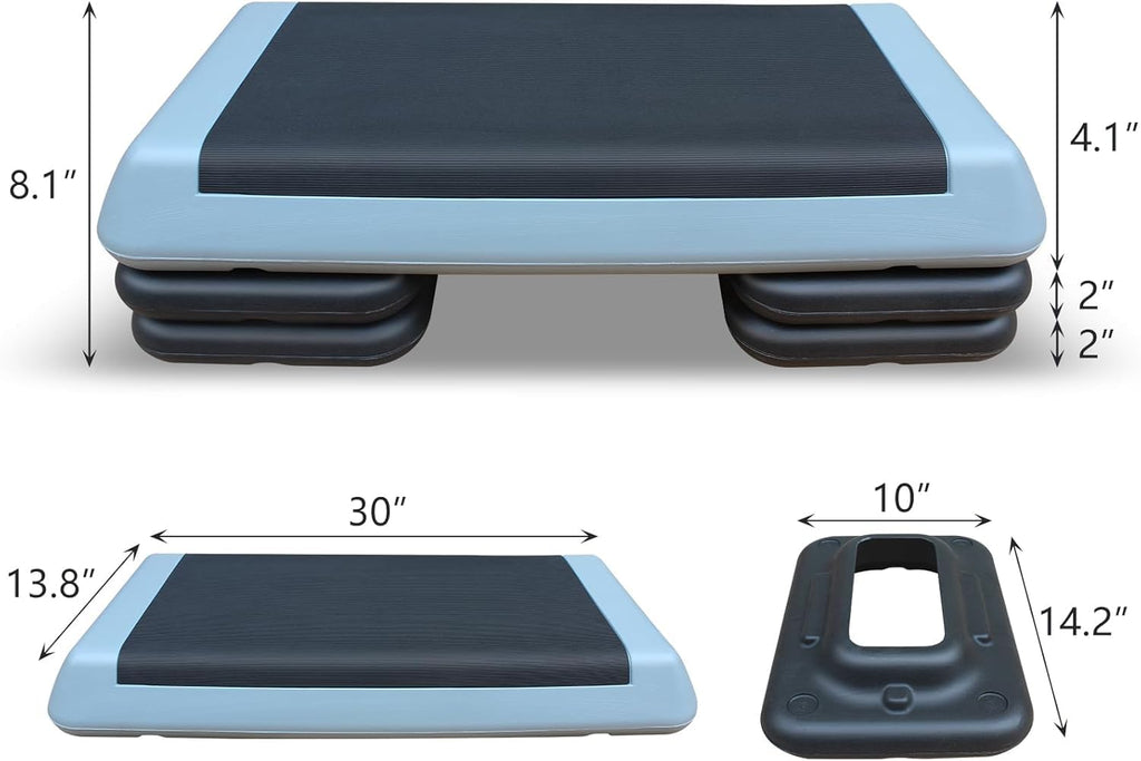 Adjustable 30" × 14" Workout Aerobic Stepper with Risers D122