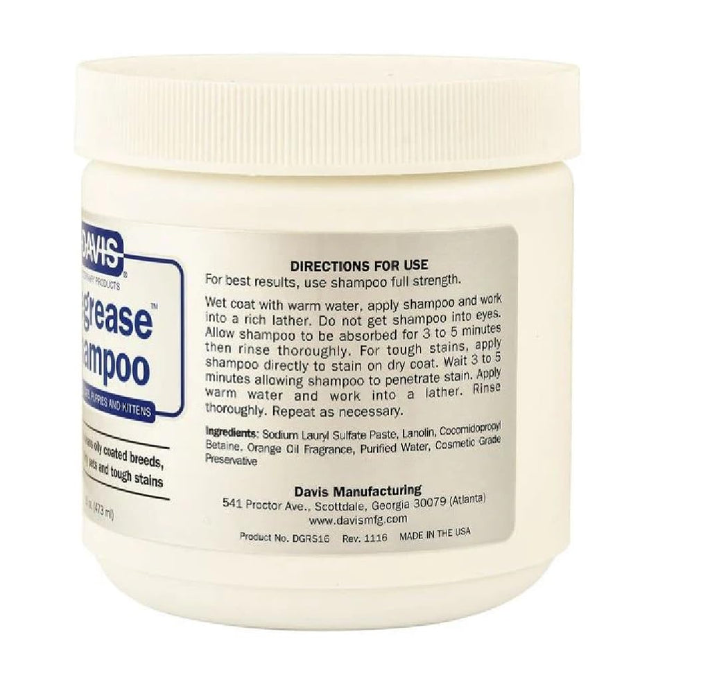Dog Cat Puppy Kitten DeGreaser Shampoo or Paste 16 oz E5999
