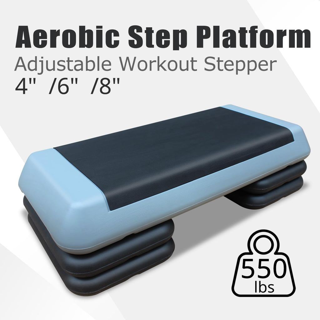 Adjustable 30" × 14" Workout Aerobic Stepper with Risers D122