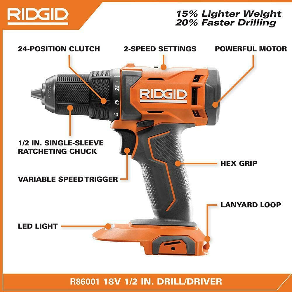 18V Cordless 1/2 in. Drill/Driver Kit with Battery and Charger I424