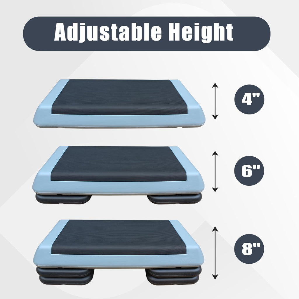 Adjustable 30" × 14" Workout Aerobic Stepper with Risers D122