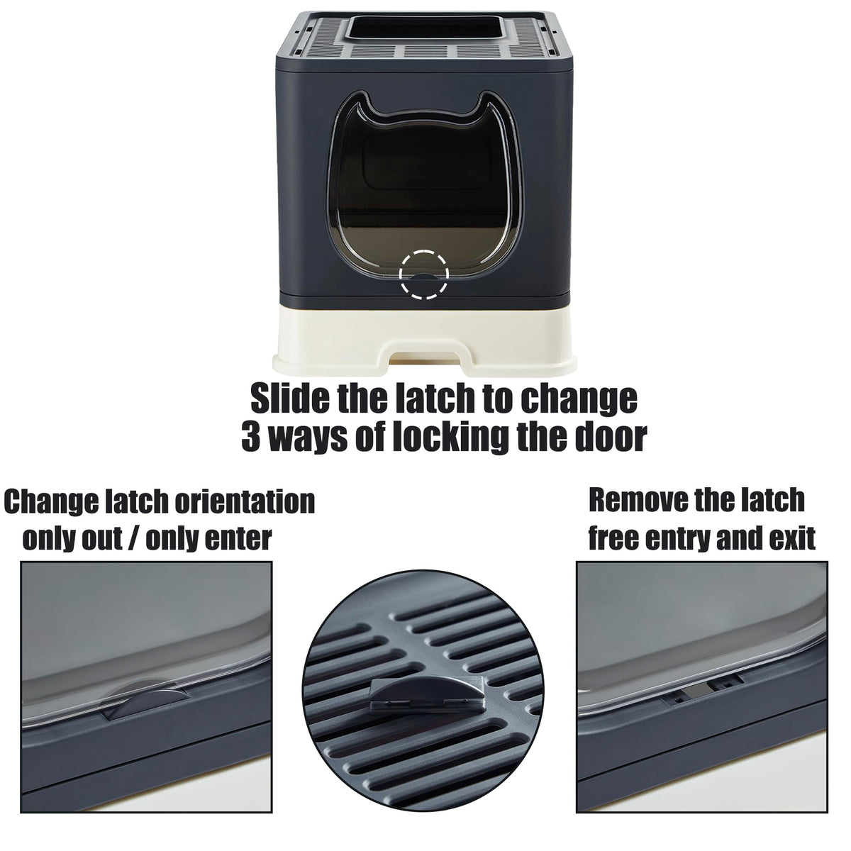 Enclosed Cat Litter Box with Lid and Scoop V828352