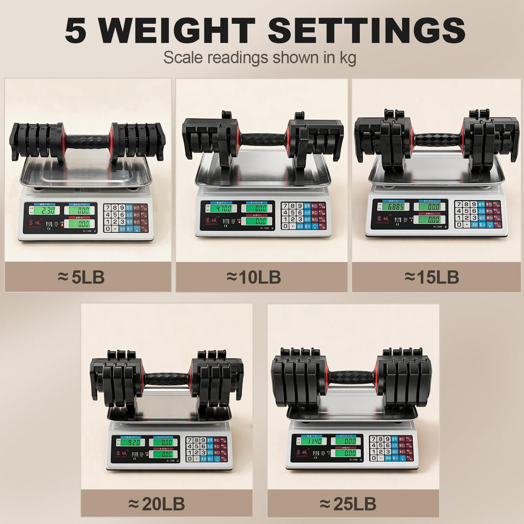25 lb Adjustable Dumbbell Set W763493