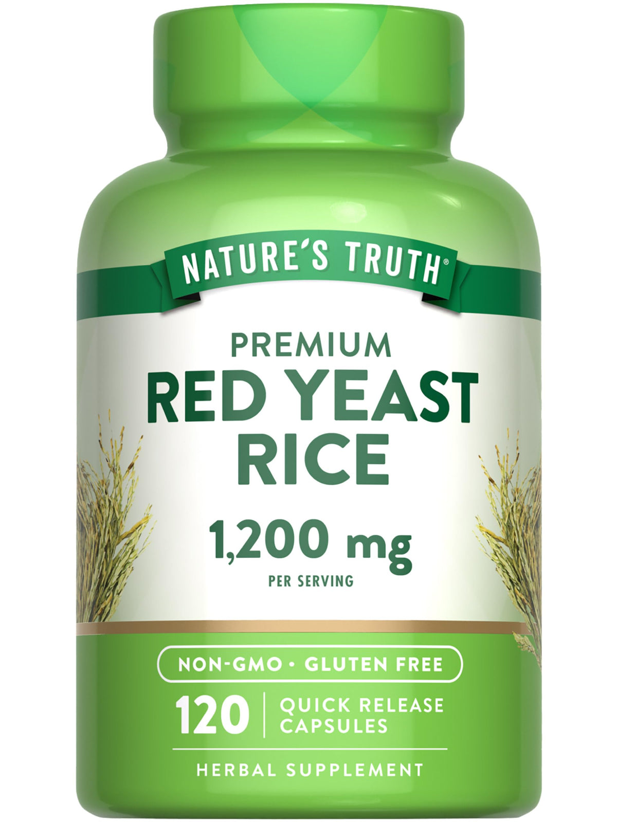 Red Yeast Rice Herbal Supplement 1200 mg 120 Capsules P4407