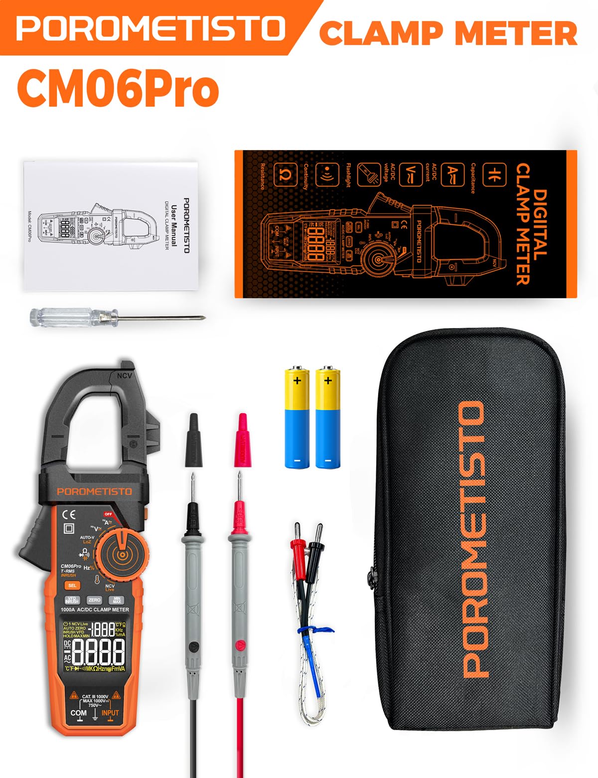 Clamp Meter 6000 Counts 1000A M176365