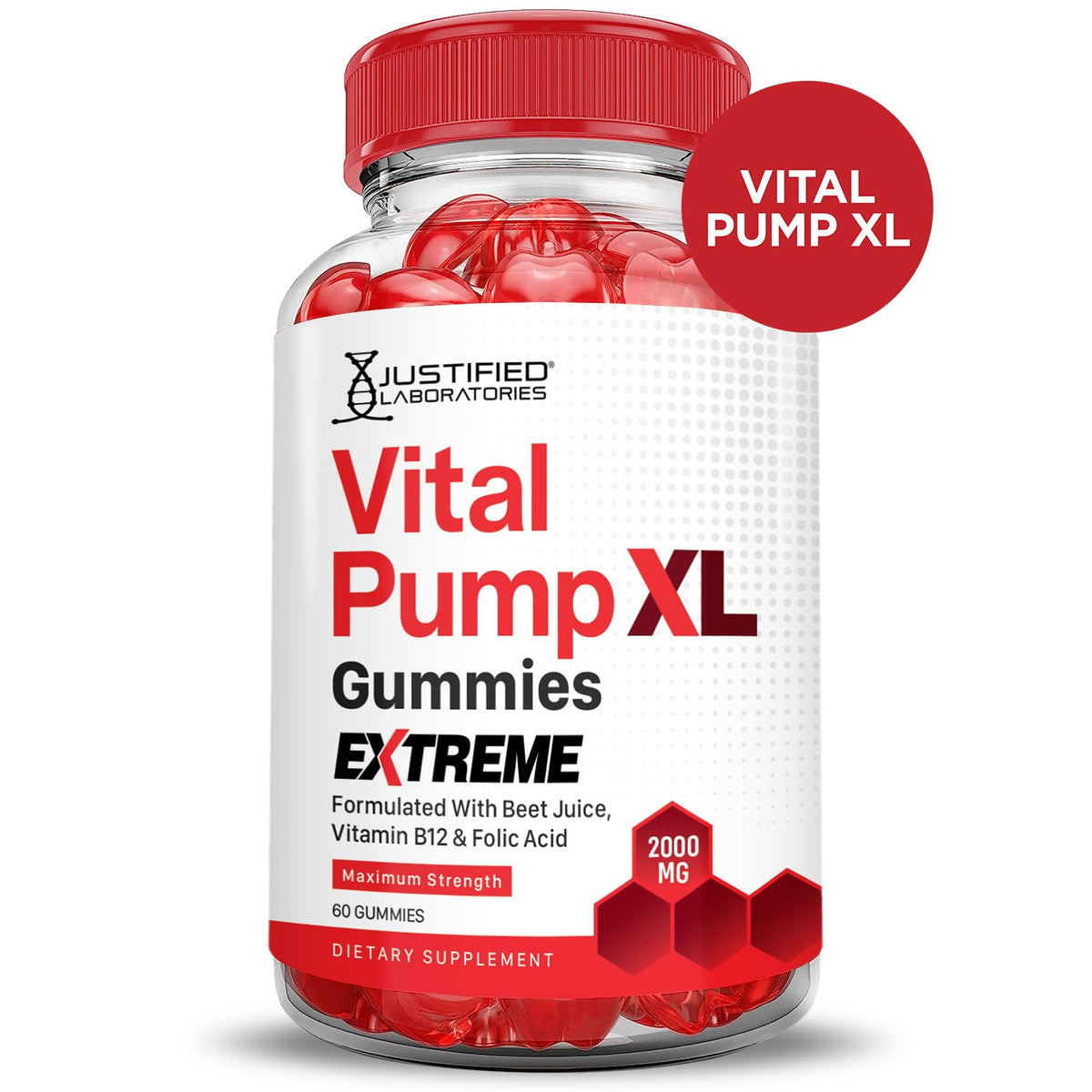 2000MG Beet Juice Pomegranate B12 Vegan Gummies B23382