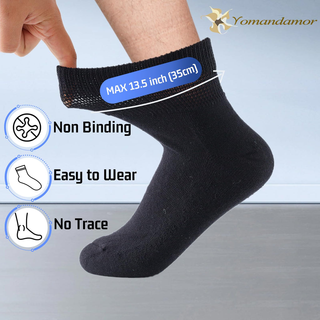 Womens Diabetic Crew Socks Seamless Toe 6 Pairs Q9904