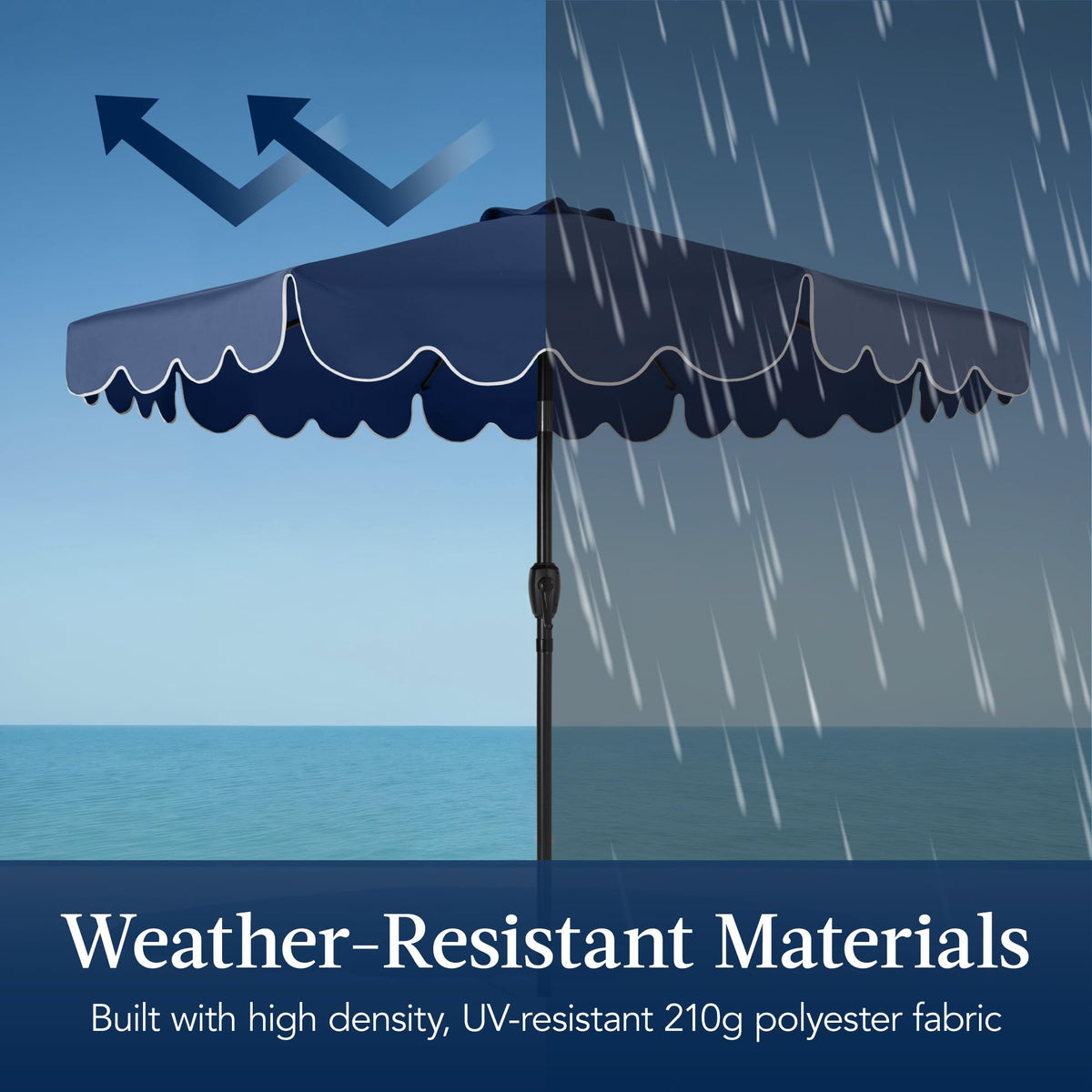 9ft Navy Patio Market Umbrella with Crank & Tilt V169082