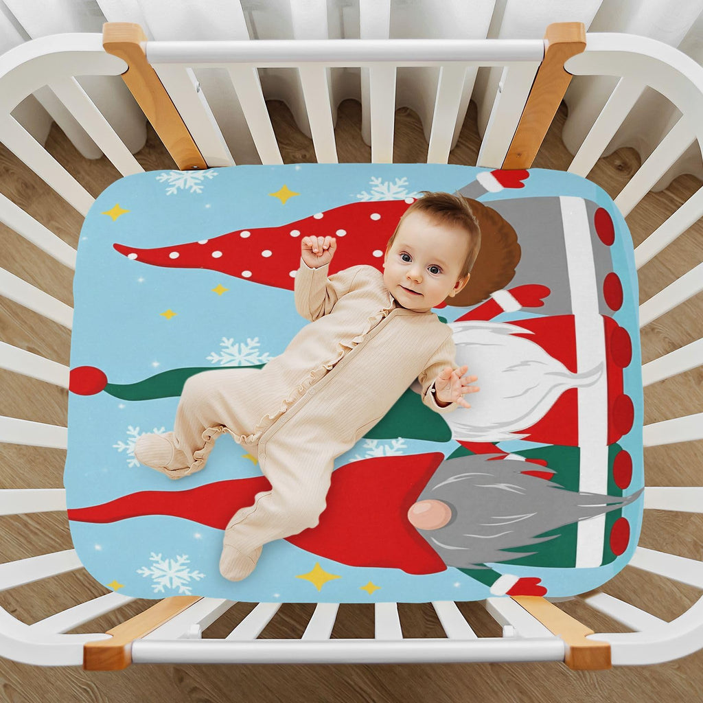 Christmas Gnomes Crib Sheet 52" x 28" W265