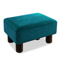 Small Teal Velvet Rectangle Foot Stool Ottoman Y25713