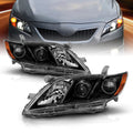 2007-2009 Toyota Camry Black Projector Headlight Assembly Pair E406