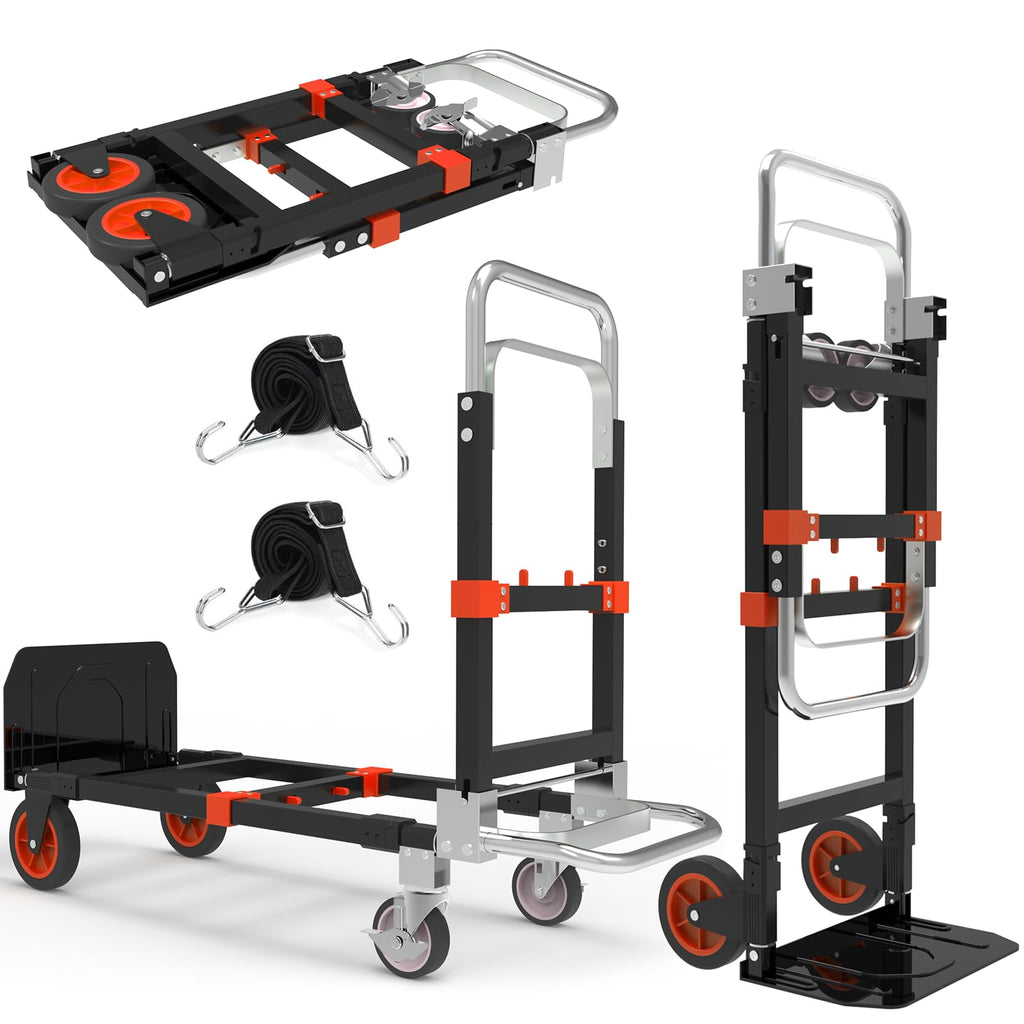 3-in-1 Folding Hand Truck, 500 lb Heavy Duty Steel Dolly W46279