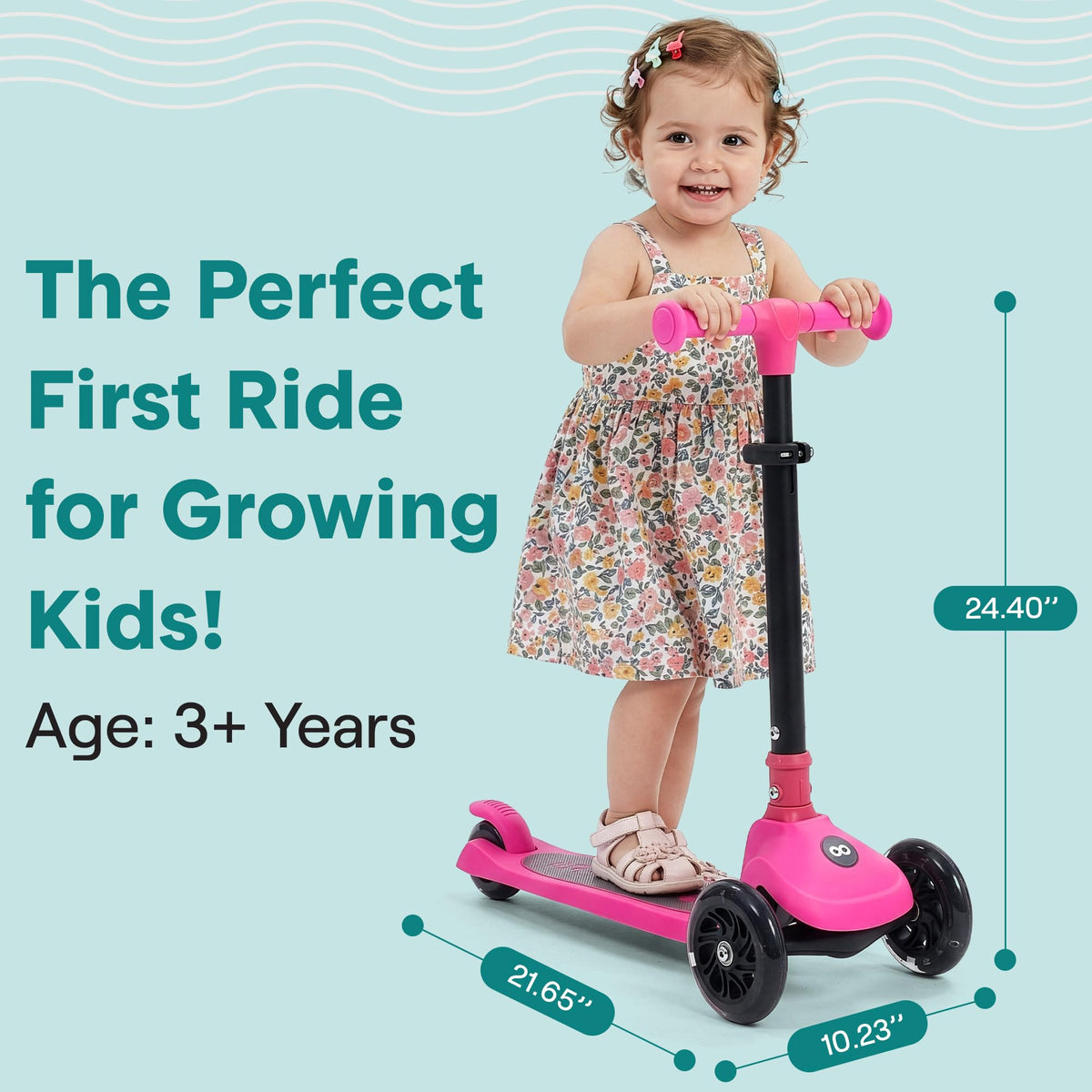 Adjustable 3 Wheel Kids Scooter with LED Wheels L486