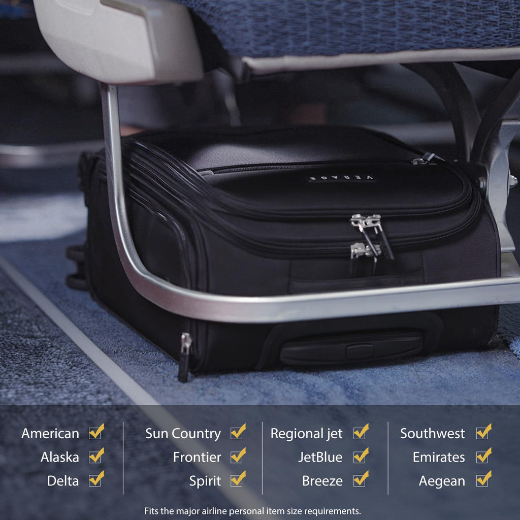Black 14.5-Inch Spinner Underseat Carry On Luggage E869