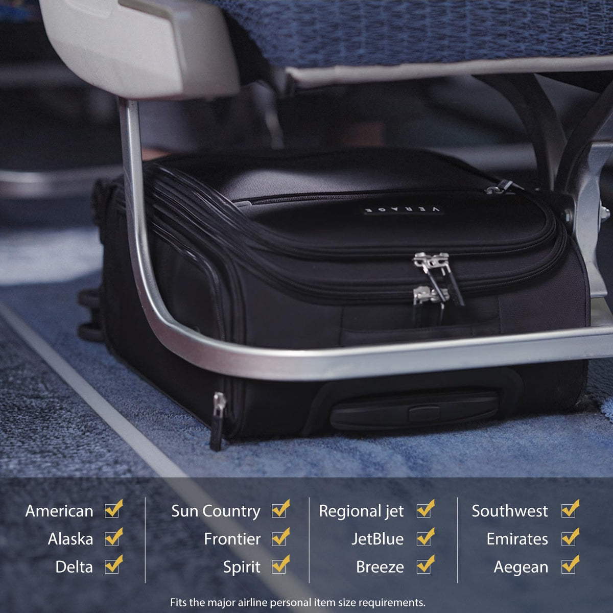 Black 14.5-Inch Spinner Underseat Carry On Luggage E869