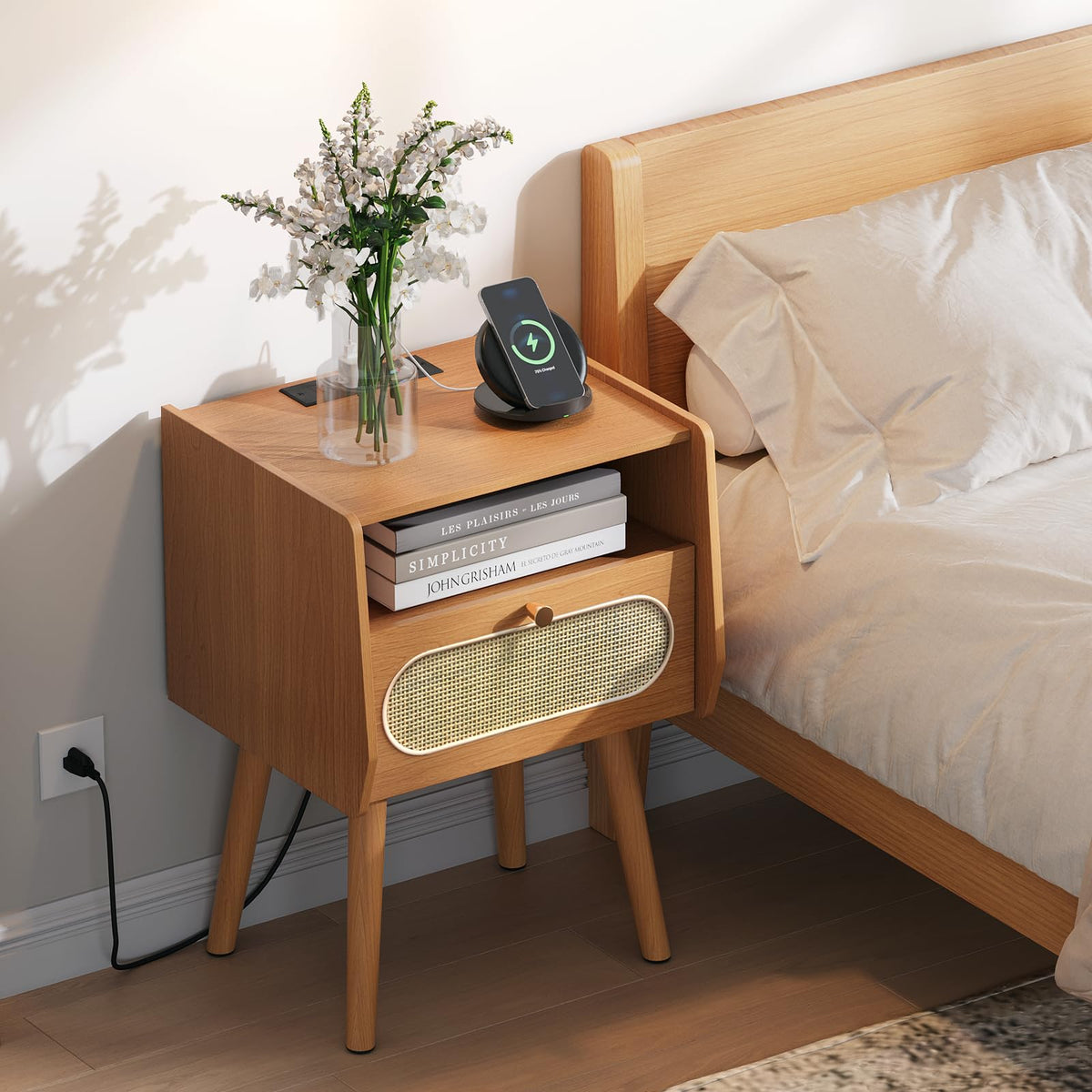 Mid Century Modern Nightstand Set of 2 A491275