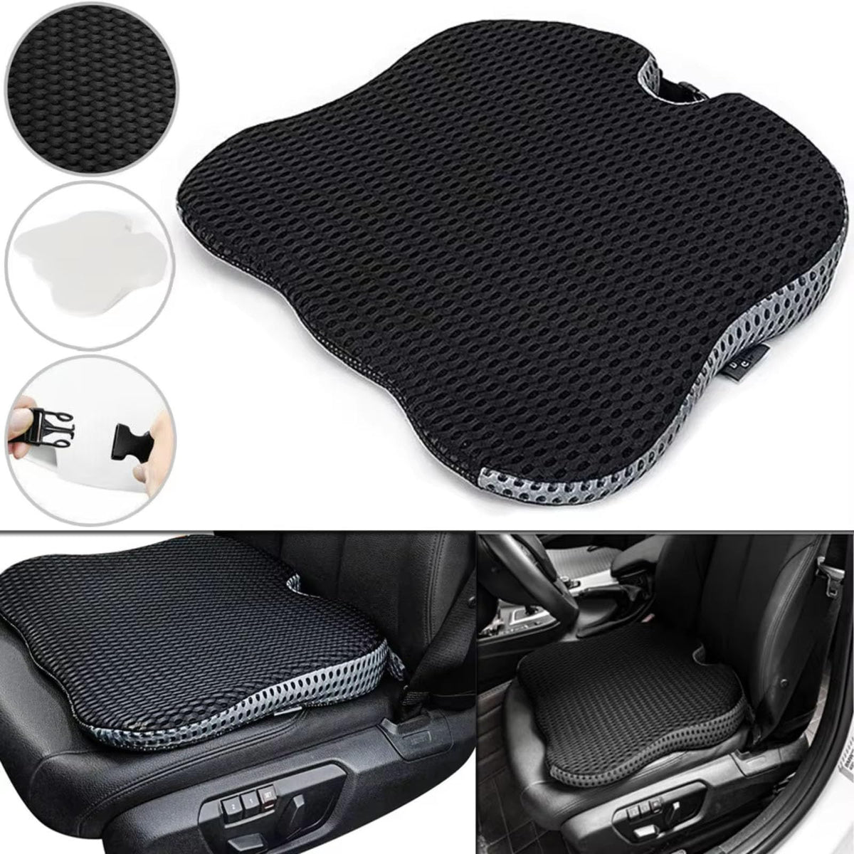 Black Memory Foam Car Seat Booster Cushion K235