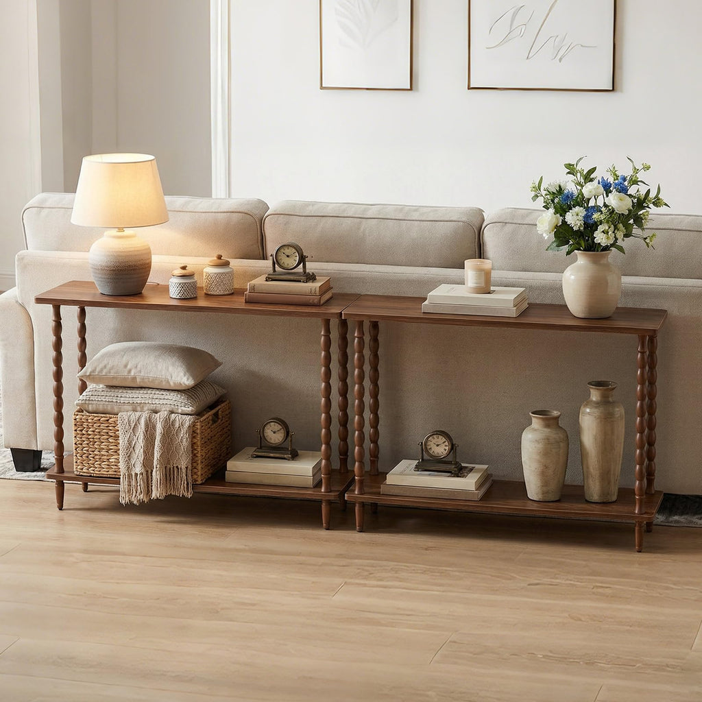 39.4'' 2-Tier Mid-Century Console Table W62541