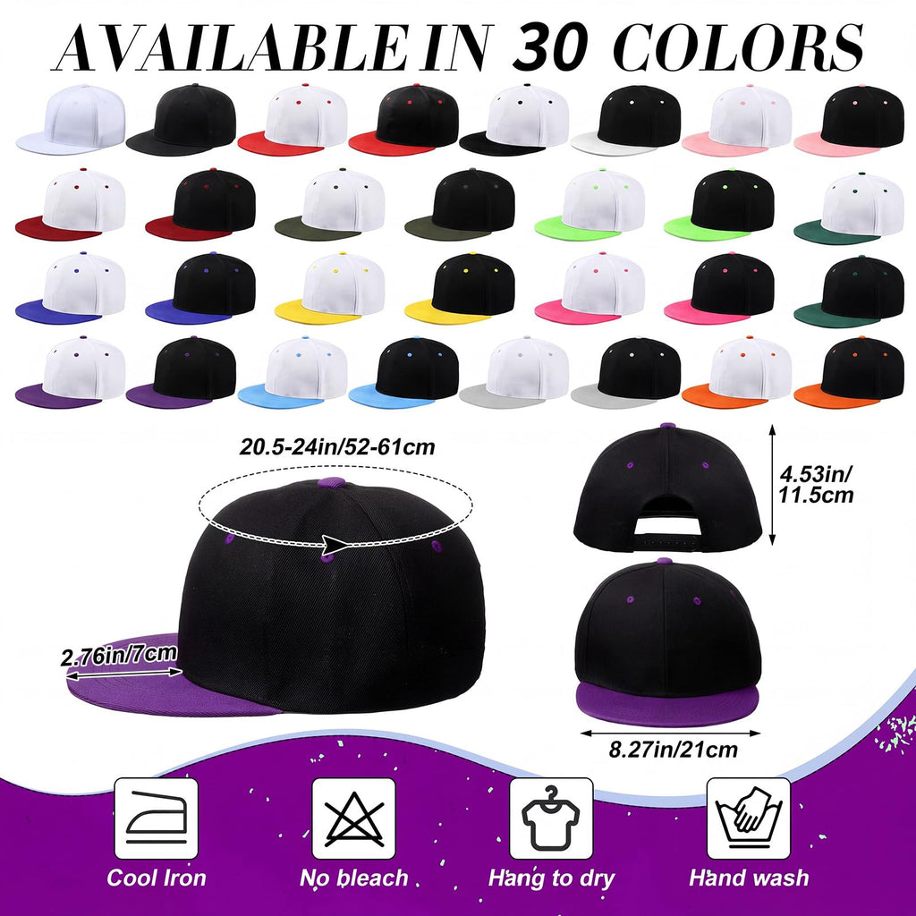 30 Pcs Flat Cap Baseball Caps P172092